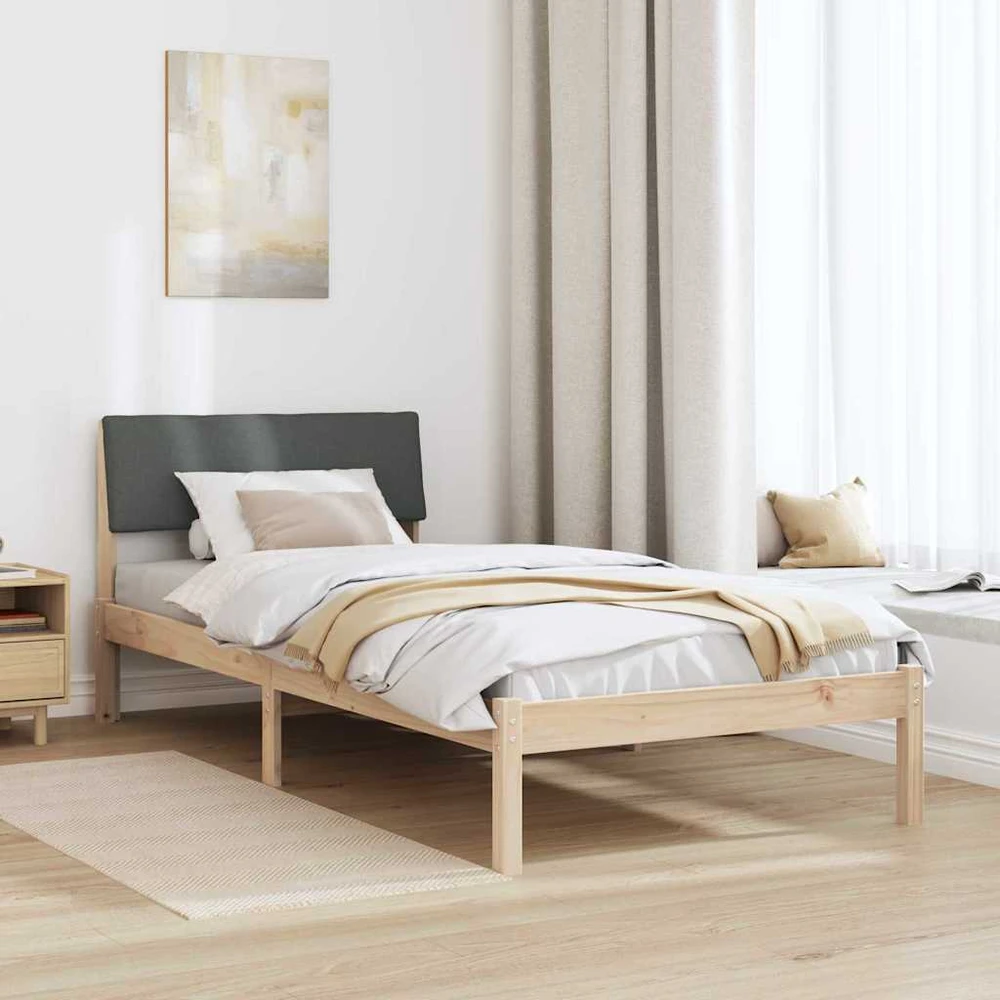 Lova Lovos rėmas ruda ir tamsiai pilka 90 x 190 cm Pušies masyvas