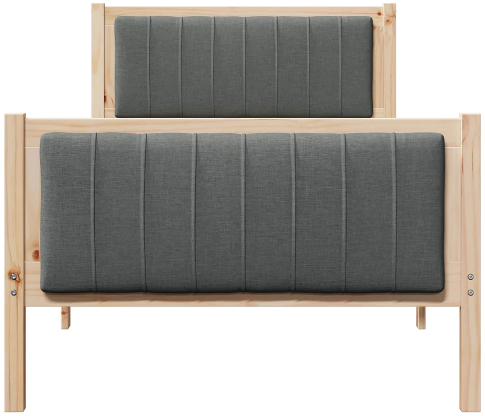 Lova Lovos rėmas ruda ir tamsiai pilka 90 x 200 cm Pušies masyvas