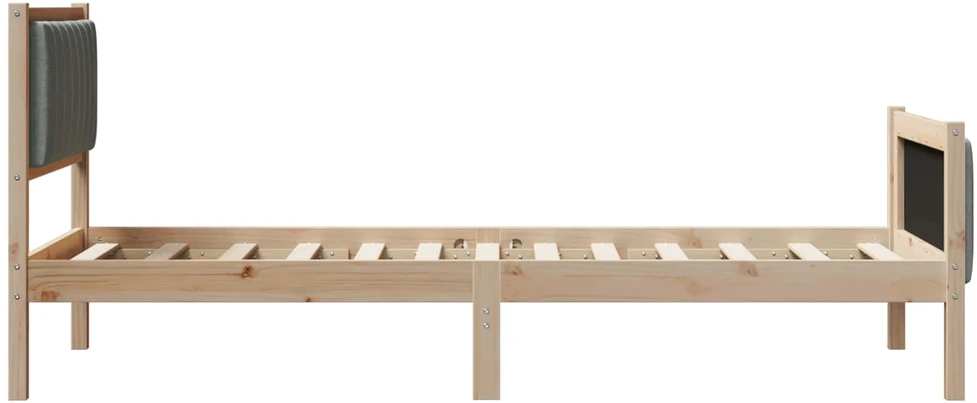 Lova Lovos rėmas ruda ir tamsiai pilka 90 x 200 cm Pušies masyvas