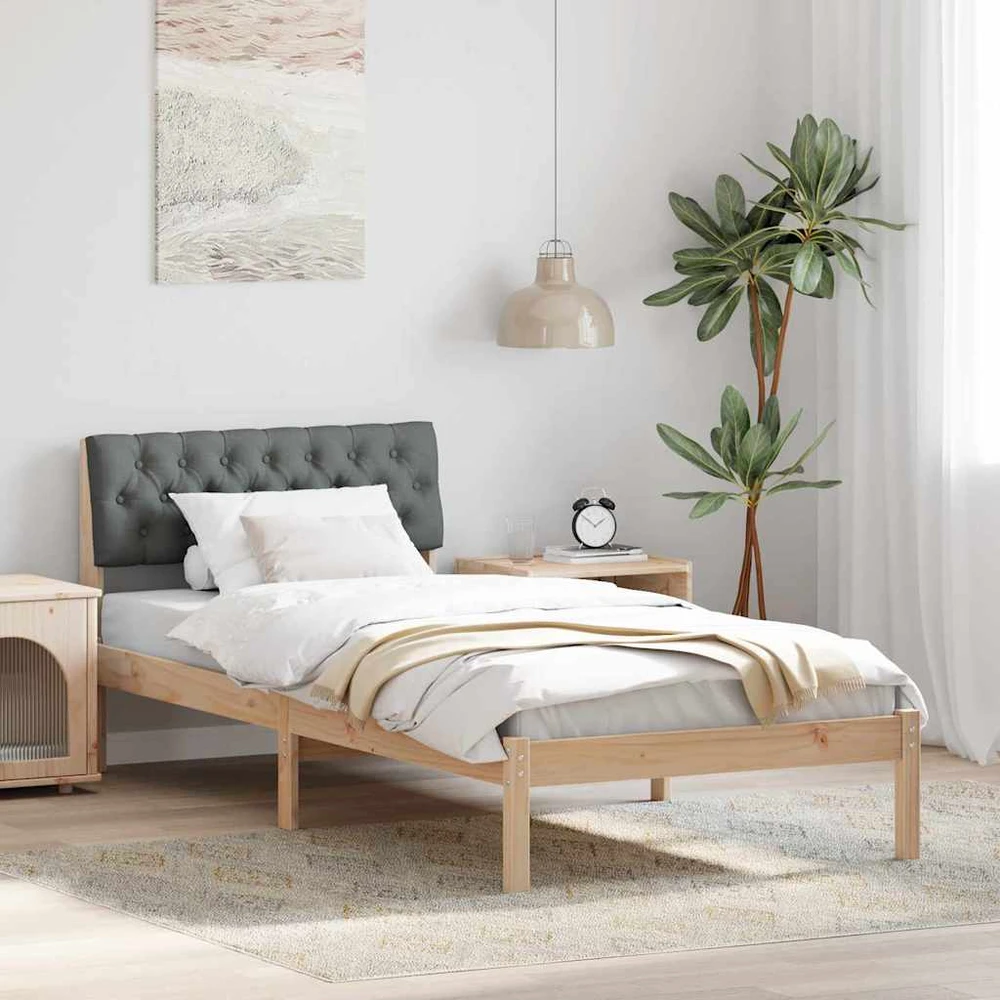 Lova Lovos rėmas ruda ir tamsiai pilka 90 x 200 cm Pušies masyvas