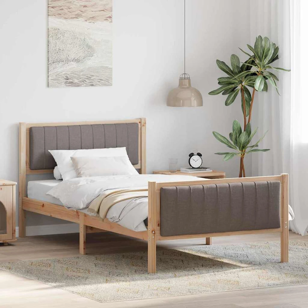 Lova Lovos rėmas Ruda ir taupe 100 x 200 cm Pušies masyvas
