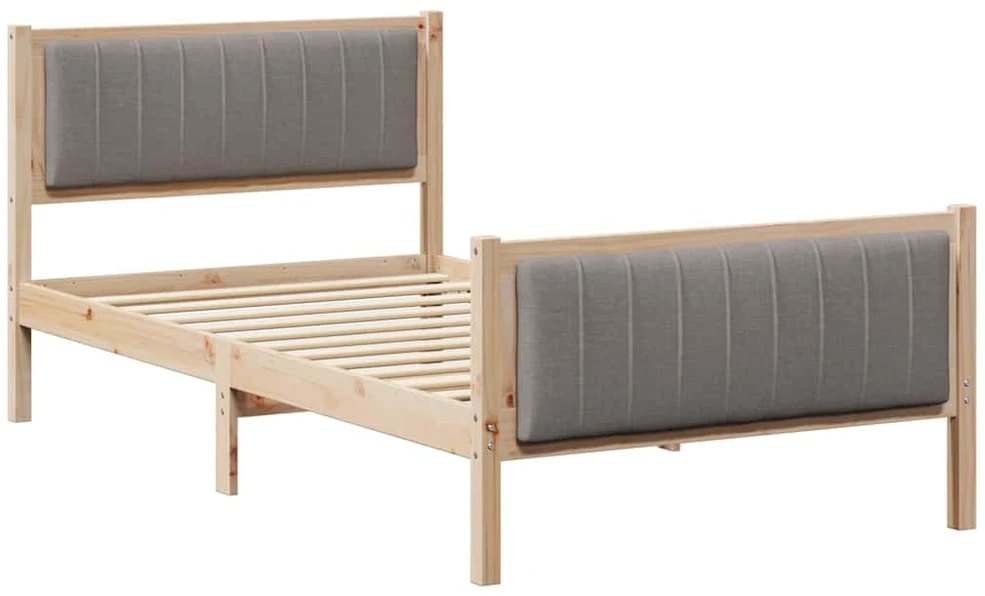 Lova Lovos rėmas Ruda ir taupe 100 x 200 cm Pušies masyvas