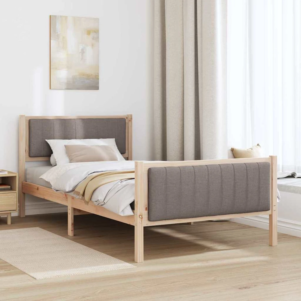 Lova Lovos rėmas Ruda ir taupe 100 x 200 cm Pušies masyvas