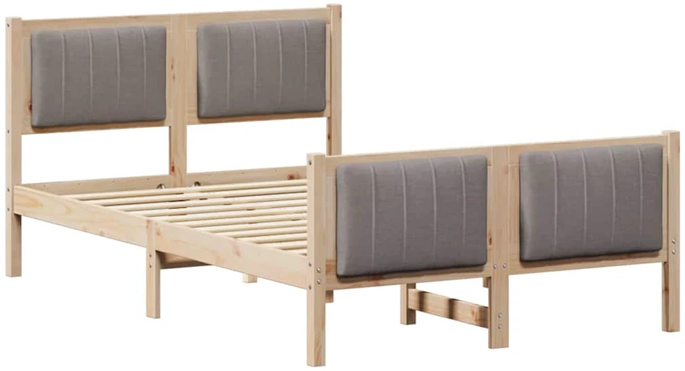 Lova Lovos rėmas Ruda ir taupe 120 x 190 cm Pušies masyvas