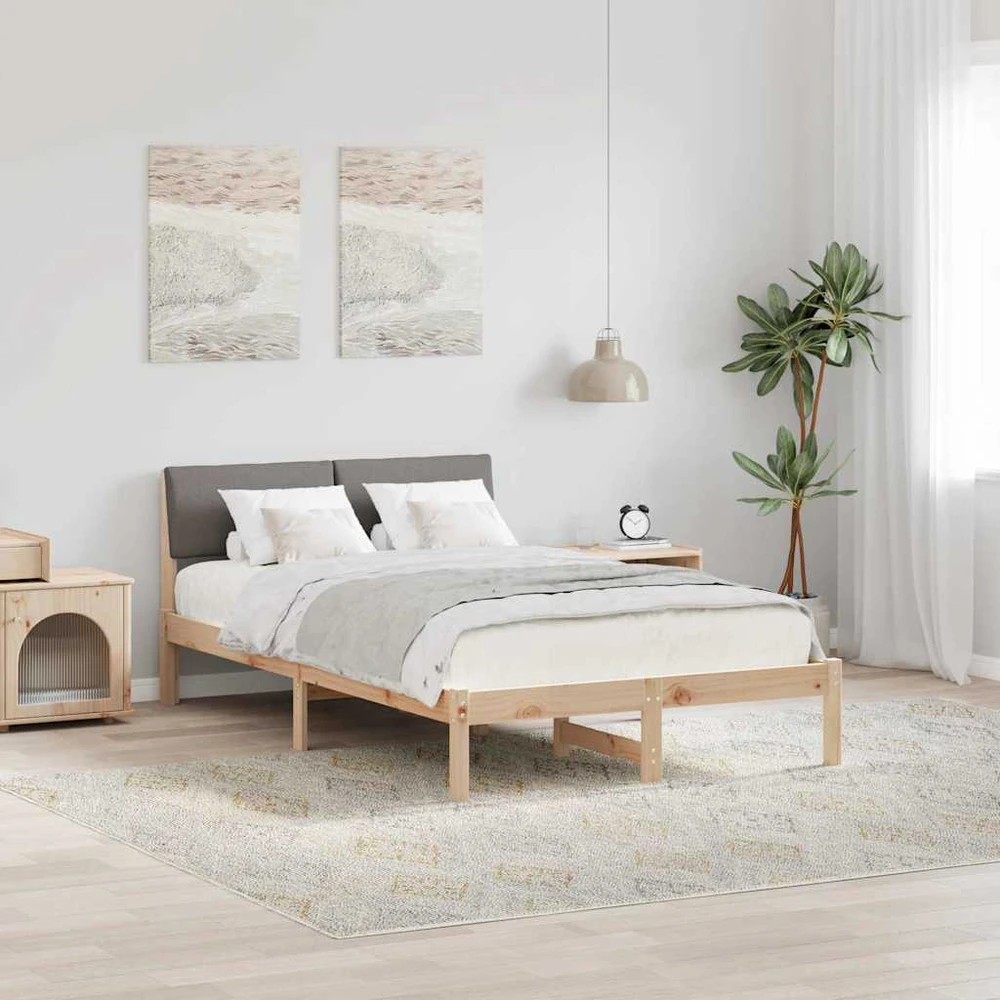 Lova Lovos rėmas Ruda ir taupe 120 x 190 cm Pušies masyvas