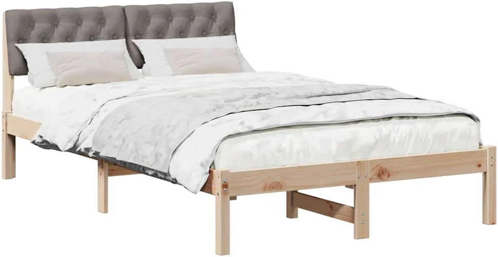 Lova Lovos rėmas Ruda ir taupe 120 x 190 cm Pušies masyvas