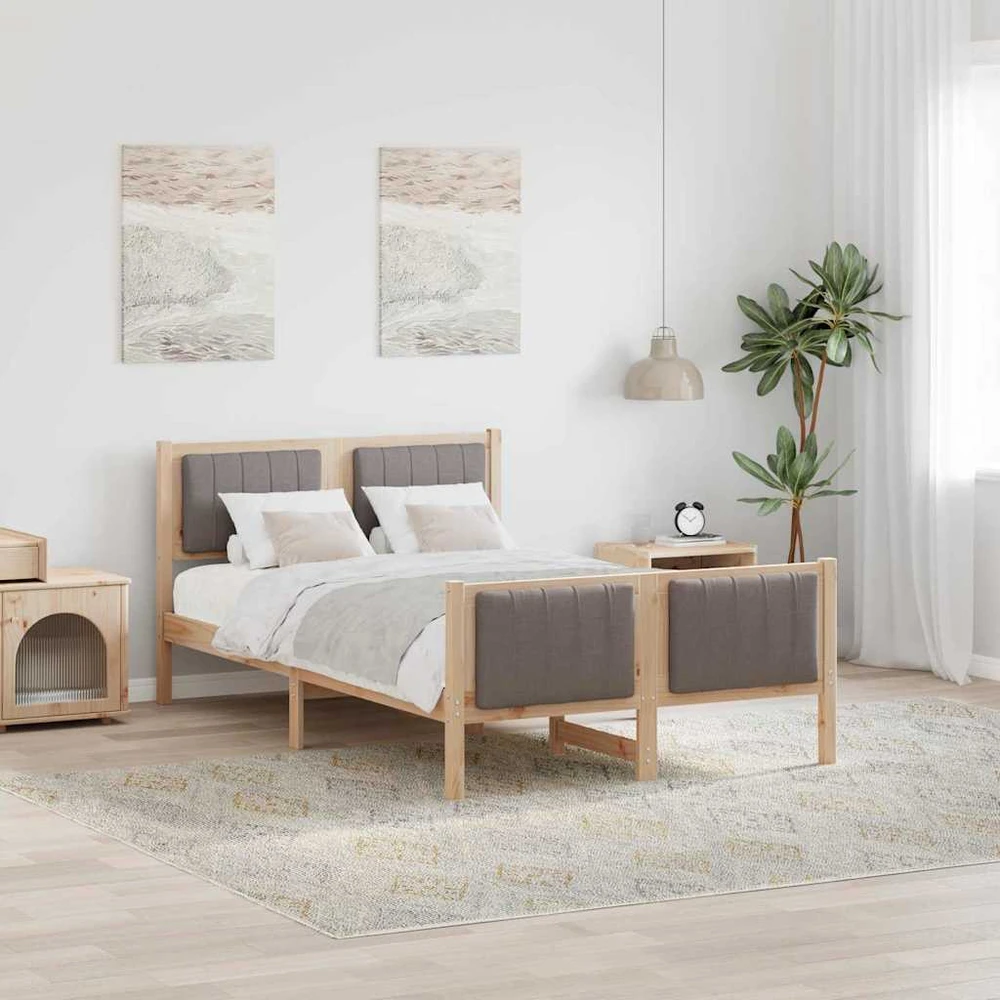 Lova Lovos rėmas Ruda ir taupe 120 x 190 cm Pušies masyvas