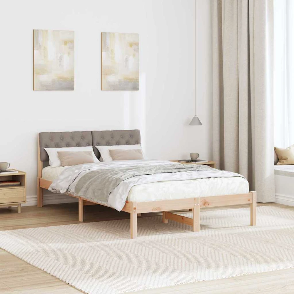 Lova Lovos rėmas Ruda ir taupe 120 x 190 cm Pušies masyvas