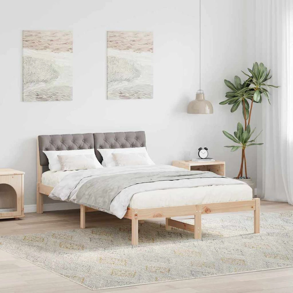 Lova Lovos rėmas Ruda ir taupe 120 x 200 cm Pušies masyvas
