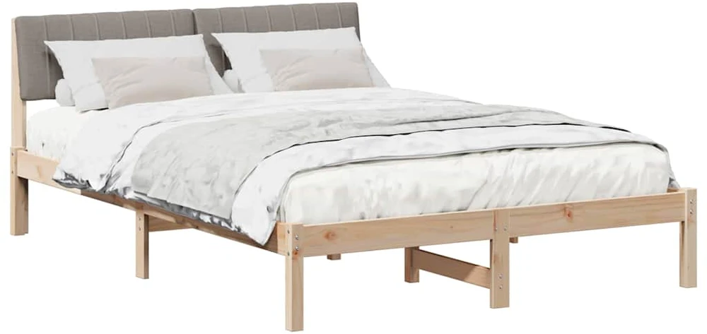 Lova Lovos rėmas Ruda ir taupe 135 x 190 cm Pušies masyvas