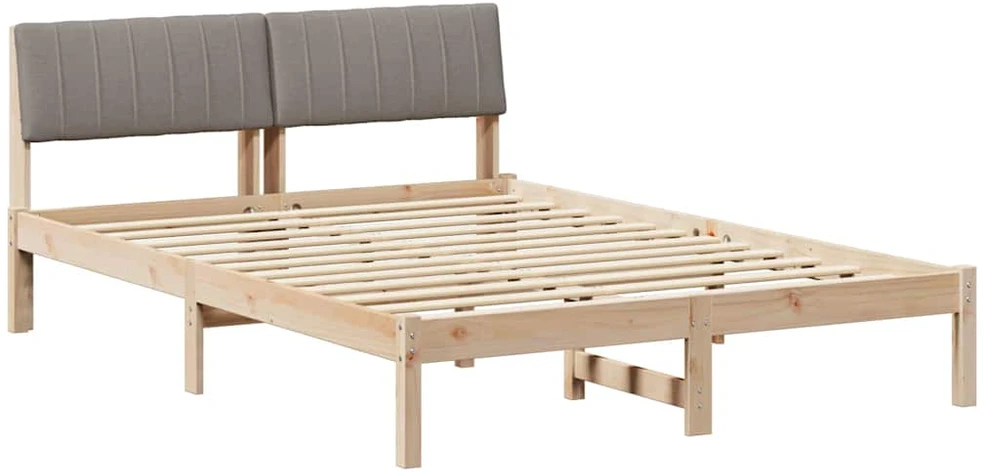 Lova Lovos rėmas Ruda ir taupe 135 x 190 cm Pušies masyvas