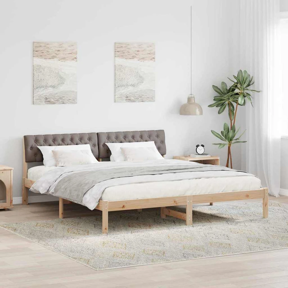 Lovos rėmas Ruda ir taupe 180 x 200 cm Pušies masyvas