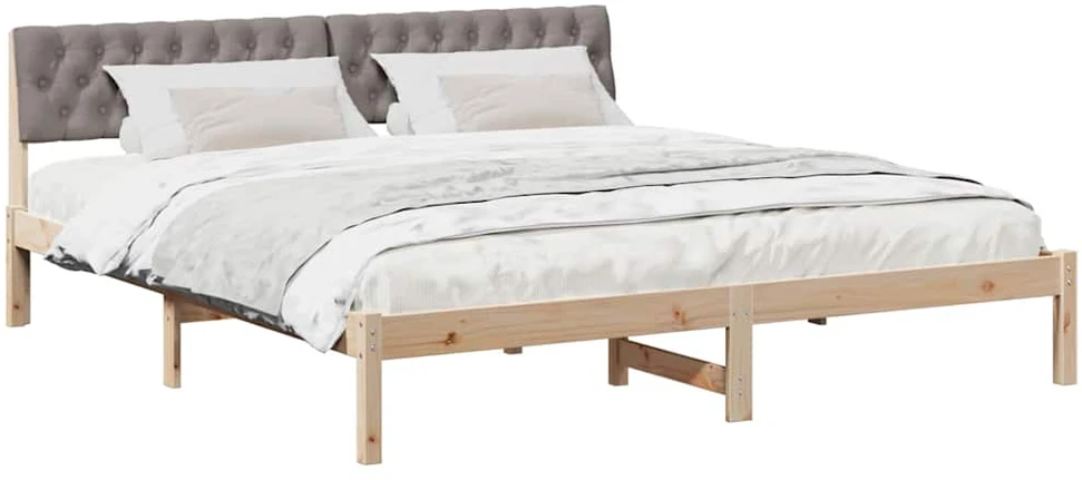 Lovos rėmas Ruda ir taupe 180 x 200 cm Pušies masyvas