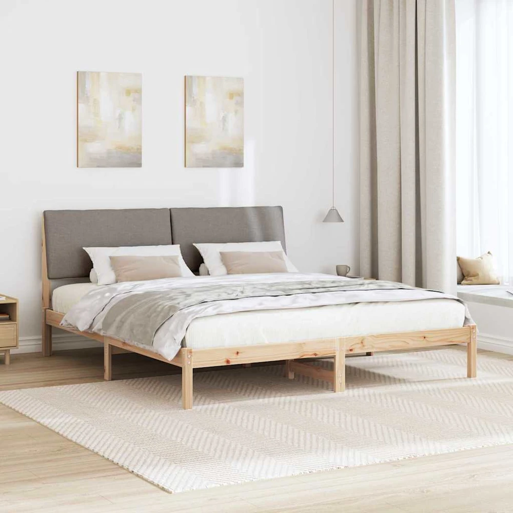 Lovos rėmas Ruda ir taupe 180 x 200 cm Pušies masyvas