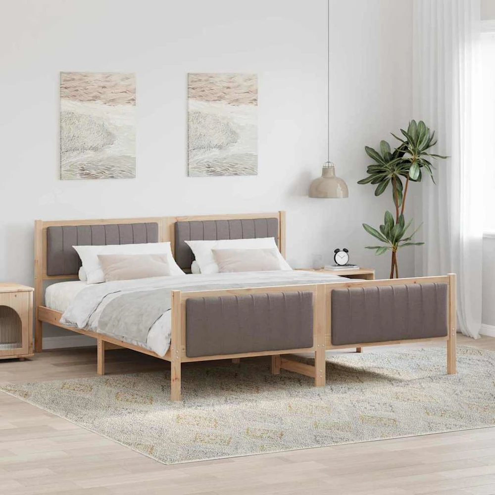 Lovos rėmas Ruda ir taupe 180 x 200 cm Pušies masyvas