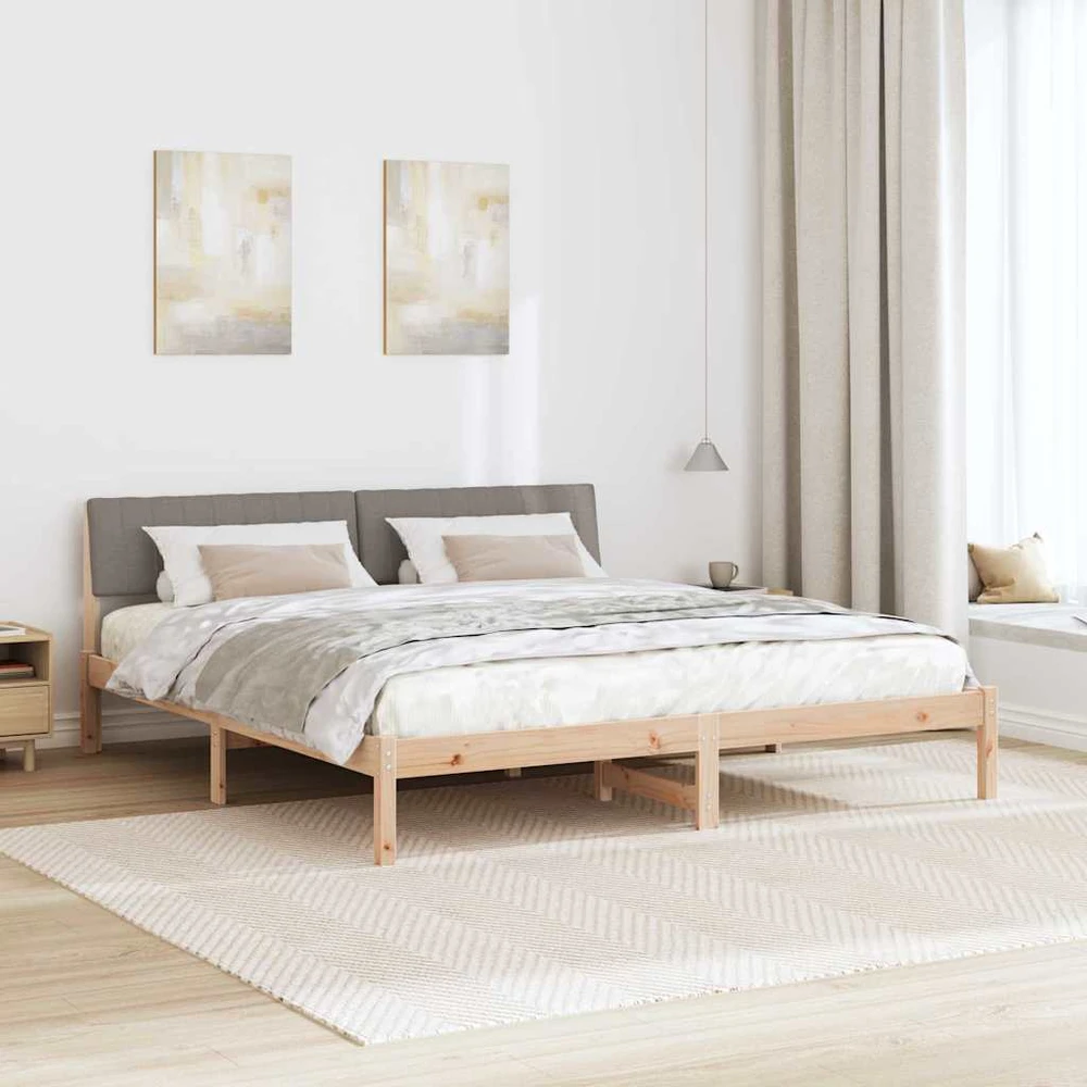 Lovos rėmas Ruda ir taupe 180 x 200 cm Pušies masyvas