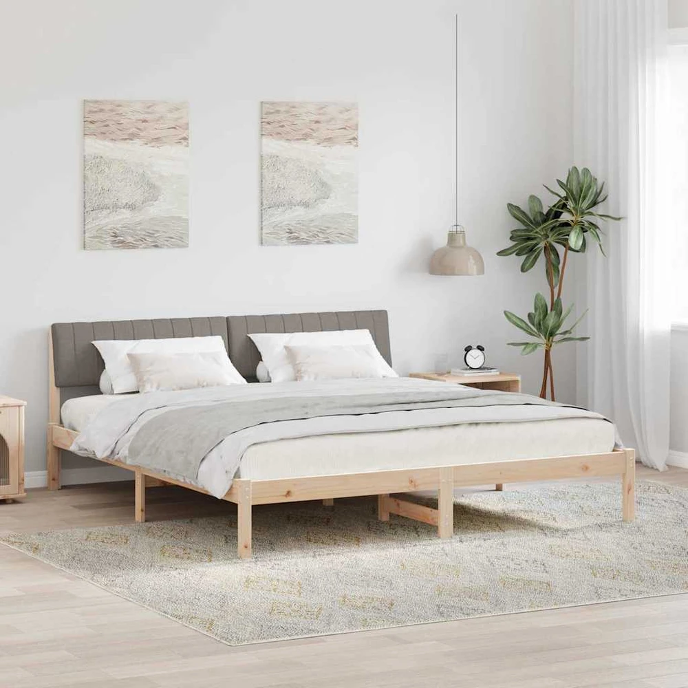 Lovos rėmas Ruda ir taupe 180 x 200 cm Pušies masyvas