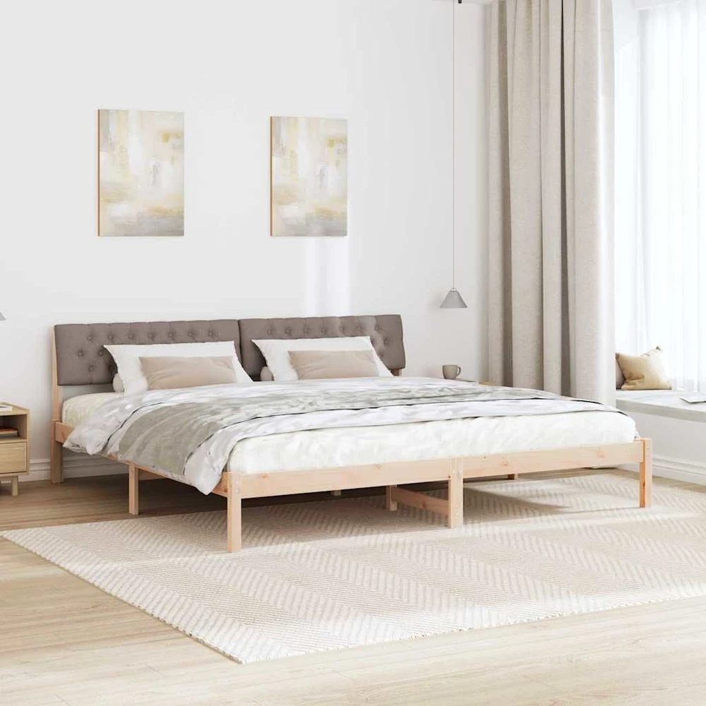 Lovos rėmas Ruda ir taupe 200 x 200 cm Pušies masyvas