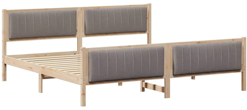 Lovos rėmas Ruda ir taupe 200 x 200 cm Pušies masyvas