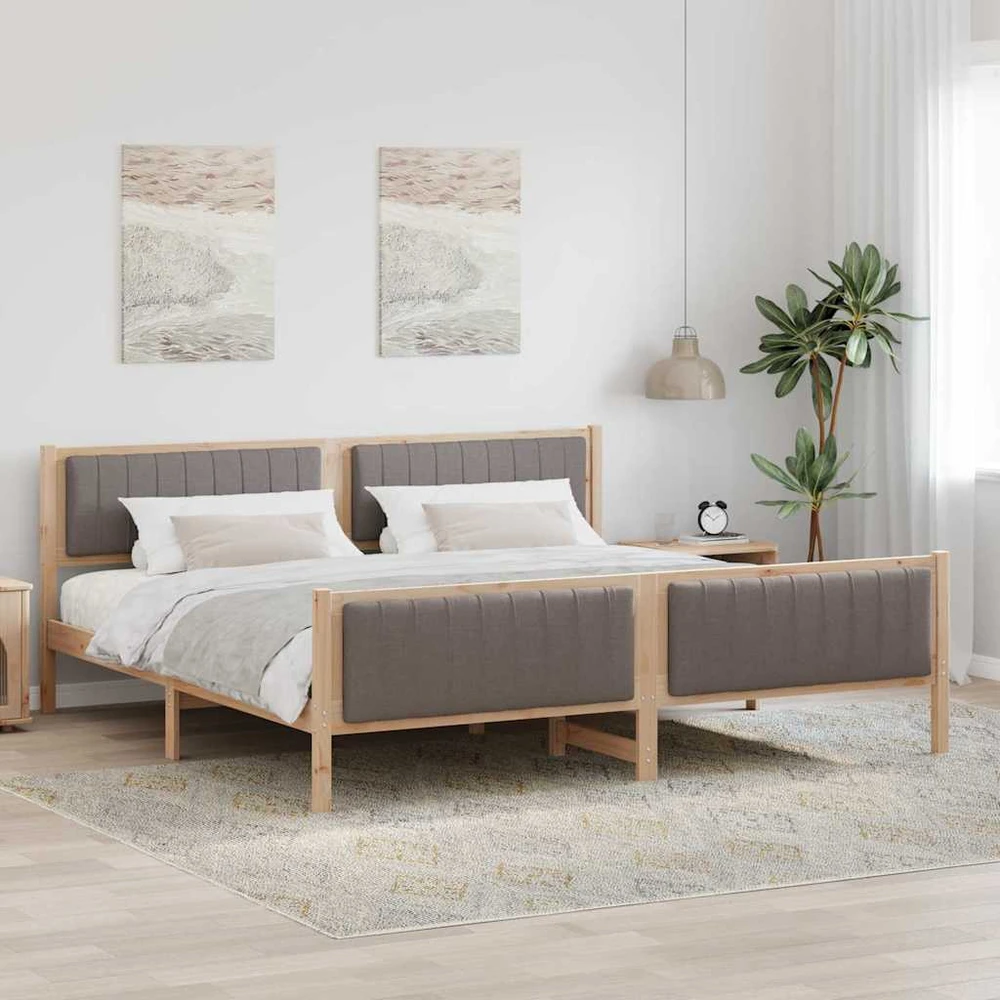 Lovos rėmas Ruda ir taupe 200 x 200 cm Pušies masyvas