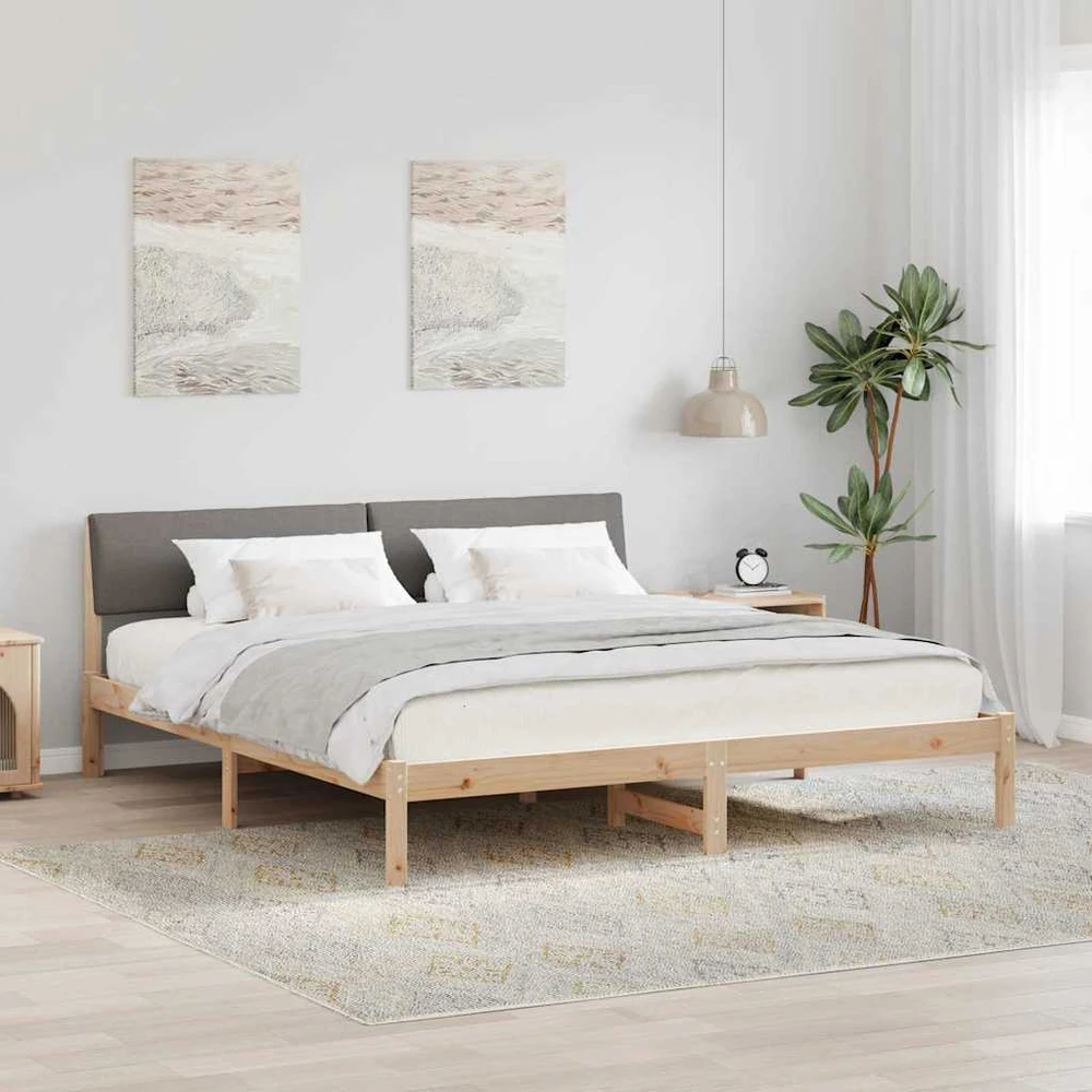 Lovos rėmas Ruda ir taupe 200 x 200 cm Pušies masyvas