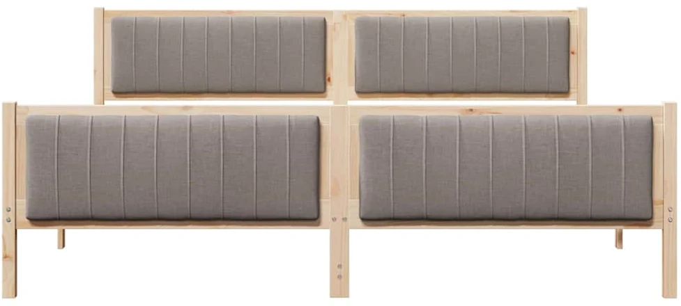 Lovos rėmas Ruda ir taupe 200 x 200 cm Pušies masyvas