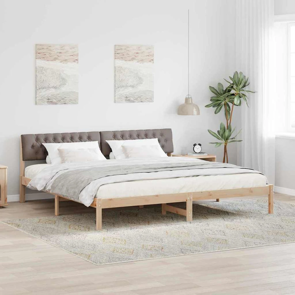 Lovos rėmas Ruda ir taupe 200 x 200 cm Pušies masyvas