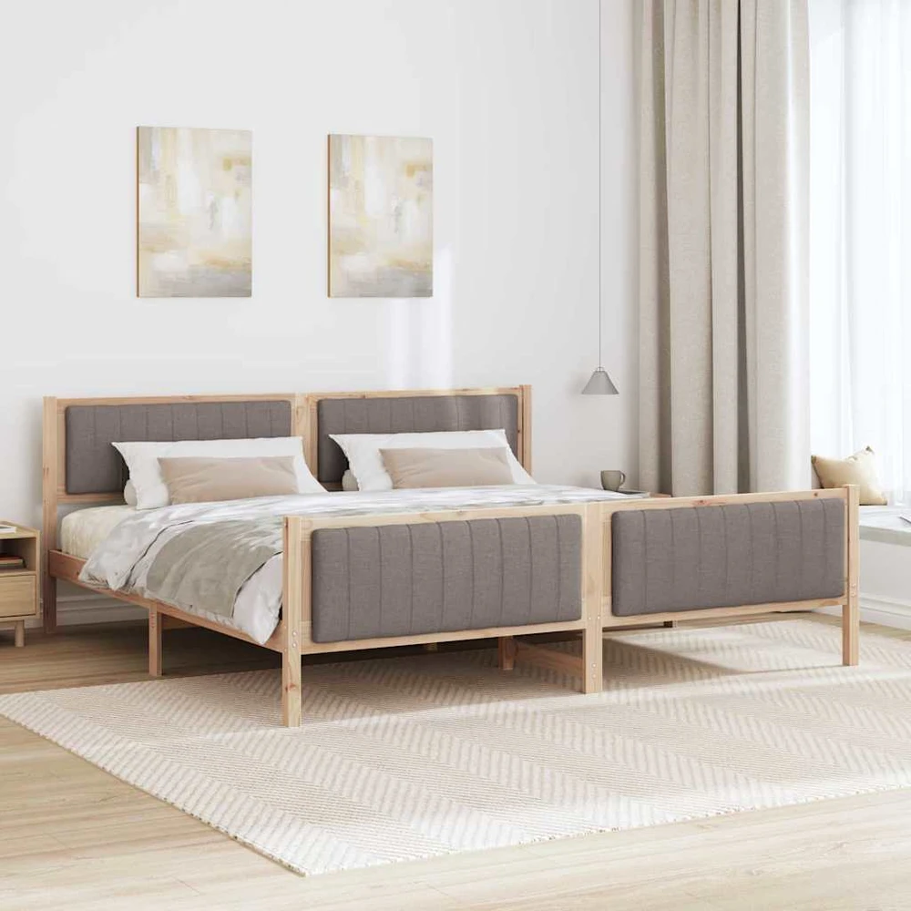 Lovos rėmas Ruda ir taupe 200 x 200 cm Pušies masyvas