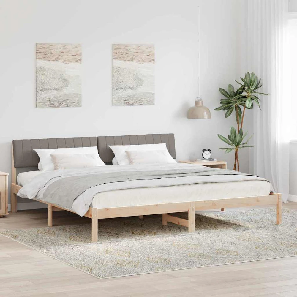 Lovos rėmas Ruda ir taupe 200 x 200 cm Pušies masyvas