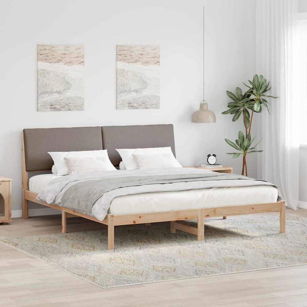 Lovos rėmas Ruda ir taupe 200 x 200 cm Pušies masyvas