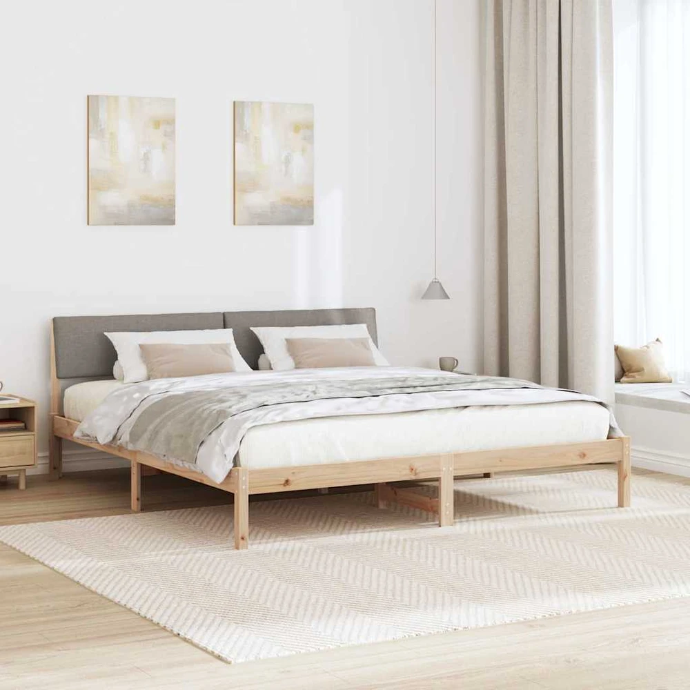 Lovos rėmas Ruda ir taupe 200 x 200 cm Pušies masyvas