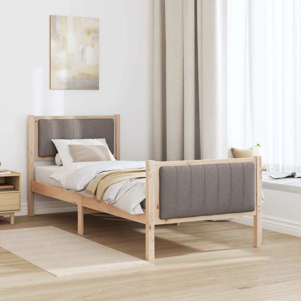 Lova Lovos rėmas Ruda ir taupe 75 x 190 cm Pušies masyvas