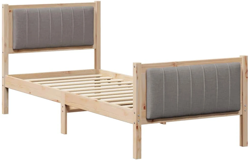 Lova Lovos rėmas Ruda ir taupe 75 x 190 cm Pušies masyvas