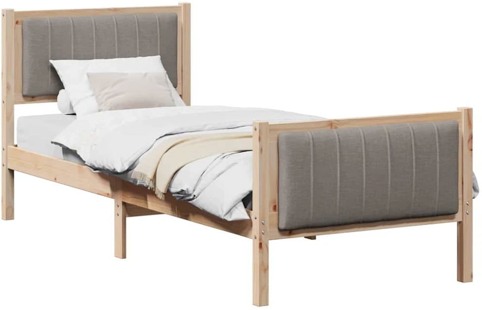 Lova Lovos rėmas Ruda ir taupe 75 x 190 cm Pušies masyvas