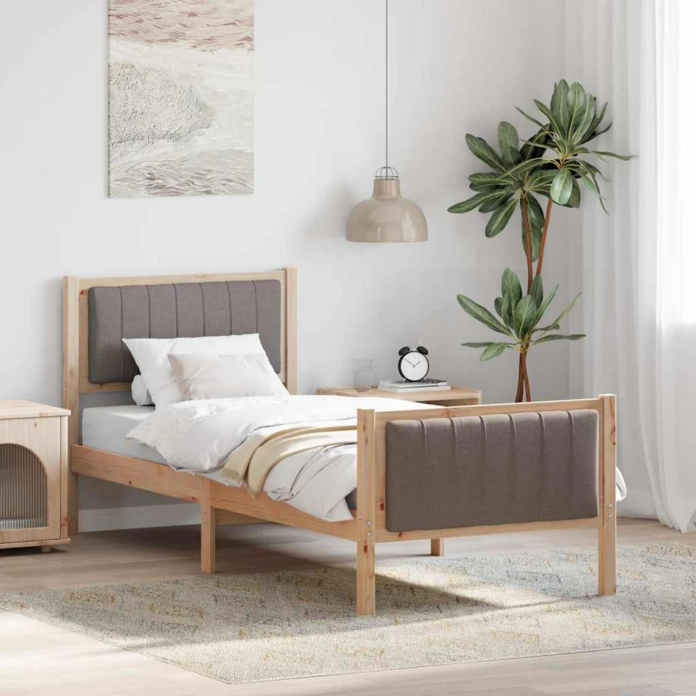 Lova Lovos rėmas Ruda ir taupe 75 x 190 cm Pušies masyvas