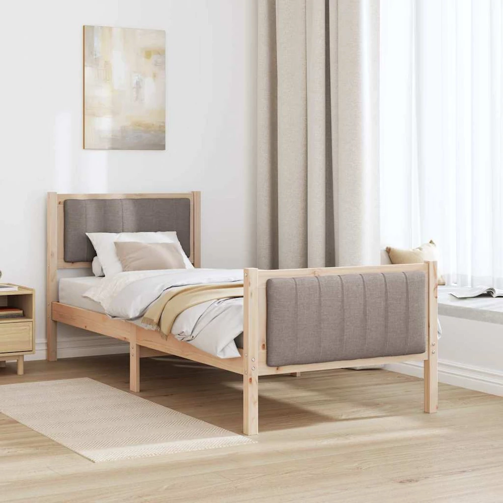 Lova Lovos rėmas Ruda ir taupe 80 x 200 cm Pušies masyvas