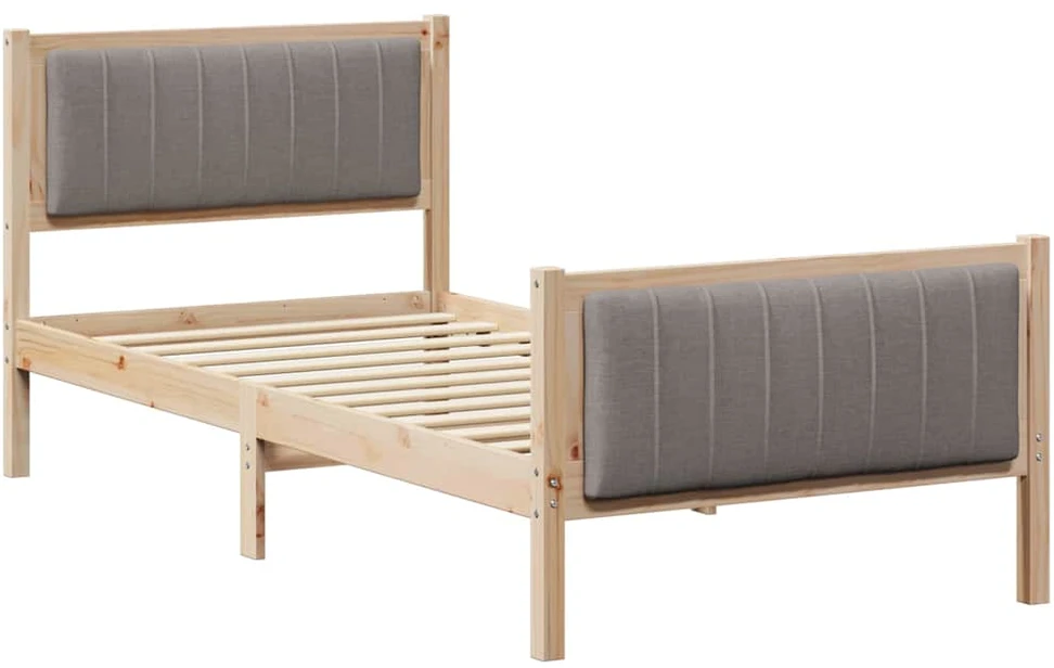 Lova Lovos rėmas Ruda ir taupe 90 x 190 cm Pušies masyvas