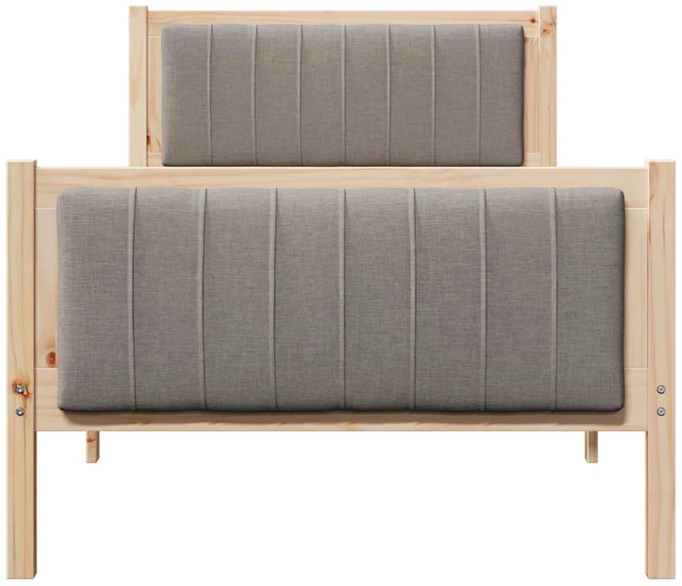 Lova Lovos rėmas Ruda ir taupe 90 x 190 cm Pušies masyvas