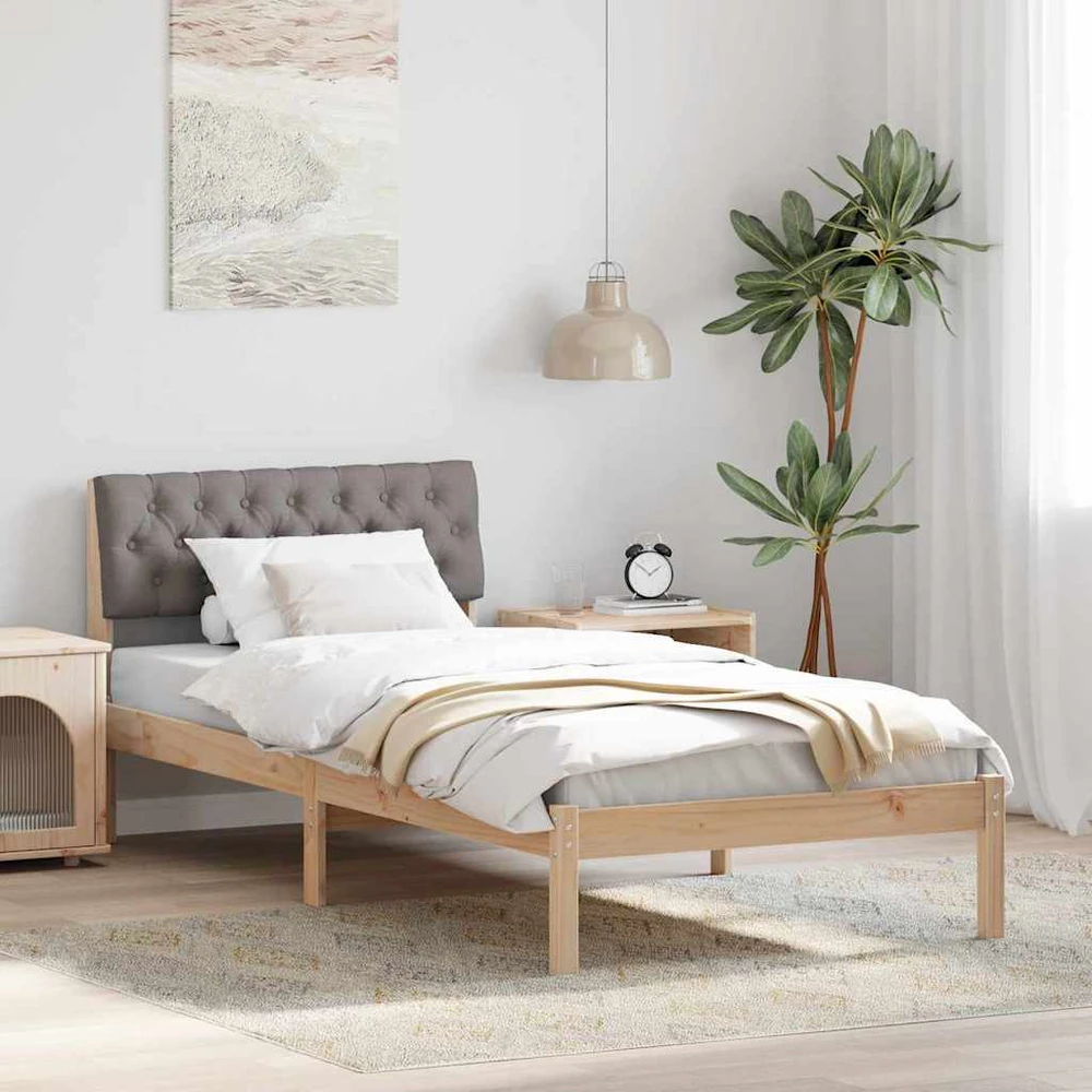 Lova Lovos rėmas Ruda ir taupe 90 x 200 cm Pušies masyvas