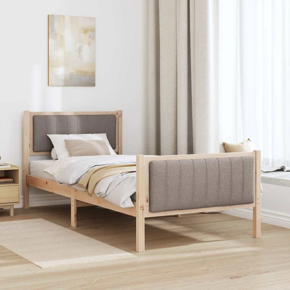 Lova Lovos rėmas Ruda ir taupe 90 x 200 cm Pušies masyvas