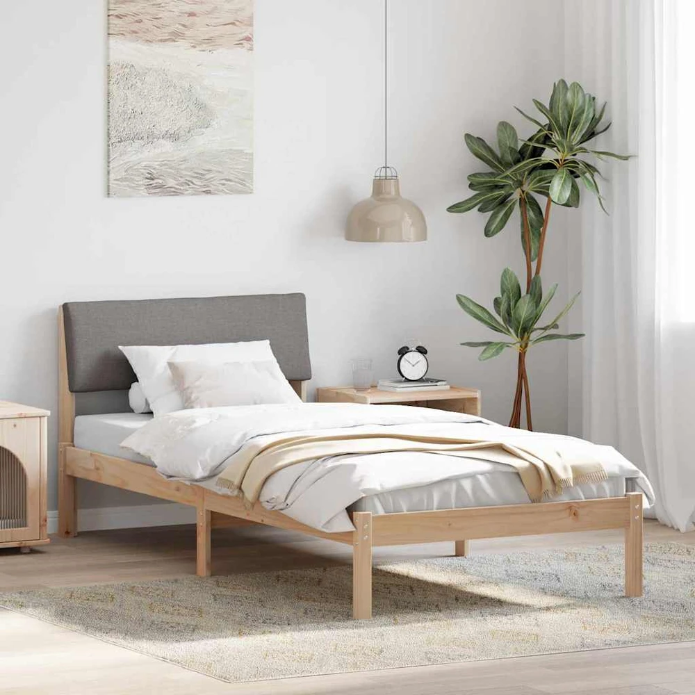 Lova Lovos rėmas Ruda ir taupe 90 x 200 cm Pušies masyvas