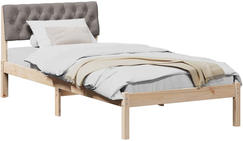 Lova Lovos rėmas Ruda ir taupe 90 x 200 cm Pušies masyvas