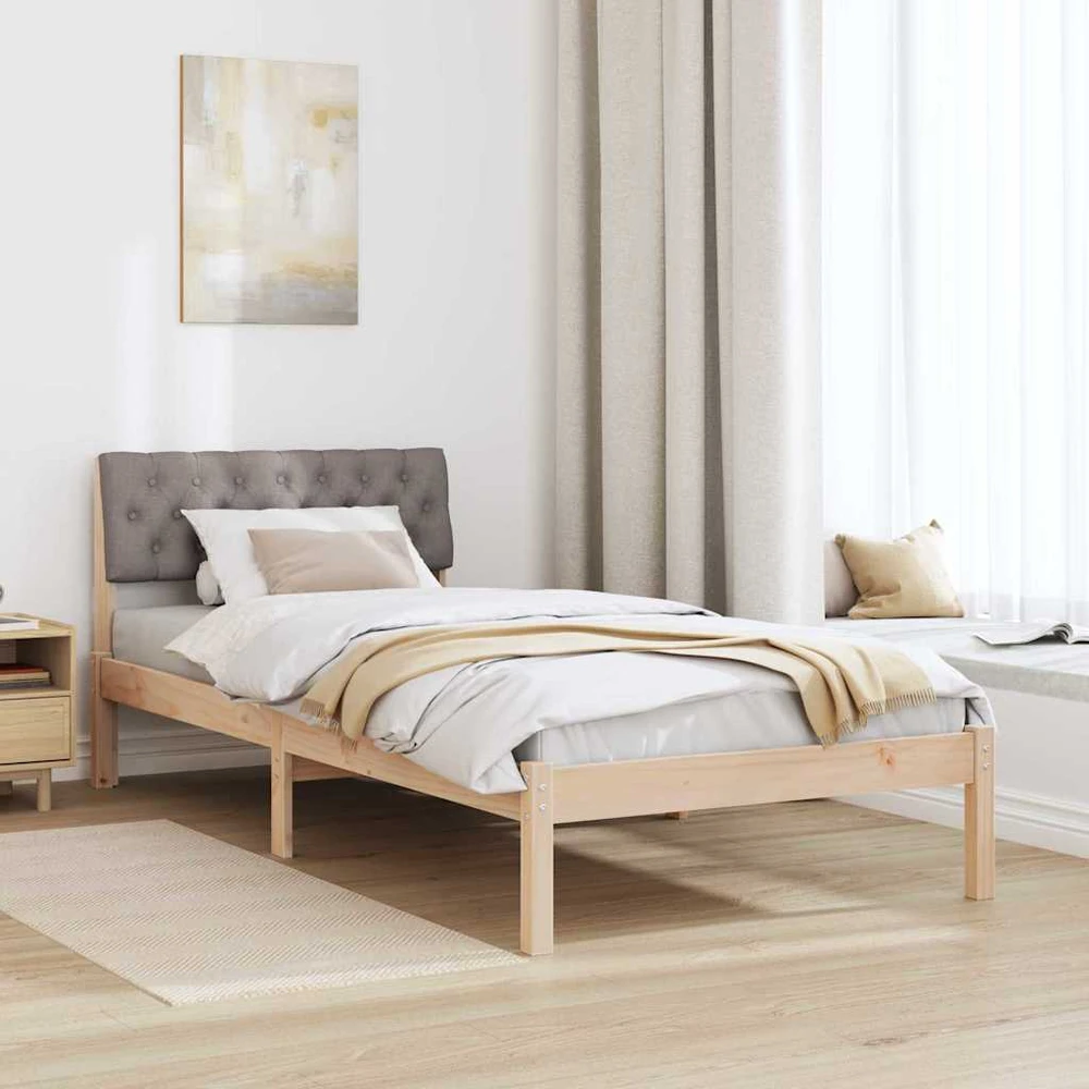 Lova Lovos rėmas Ruda ir taupe 90 x 200 cm Pušies masyvas