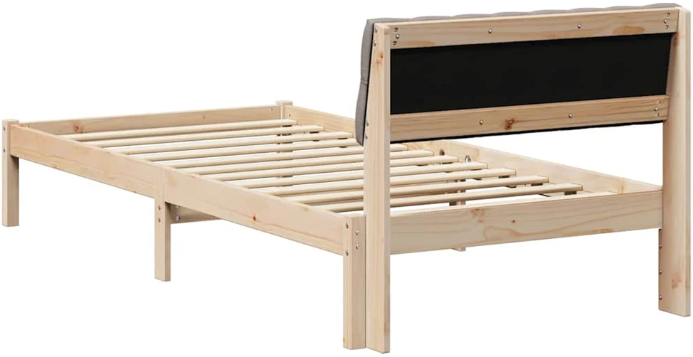 Lova Lovos rėmas Ruda ir taupe 90 x 200 cm Pušies masyvas