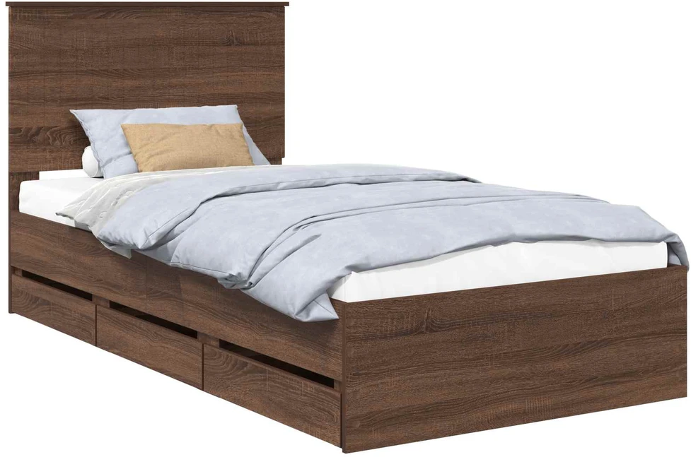 Lova Lovos rėmas Rudas ąžuolas 100 x 200 cm Inžinerinė mediena
