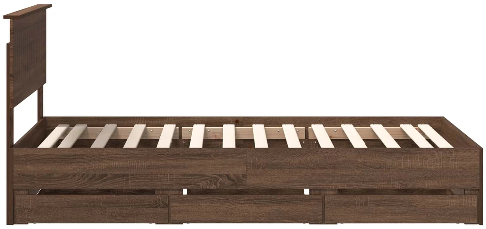 Lova Lovos rėmas Rudas ąžuolas 100 x 200 cm Inžinerinė mediena