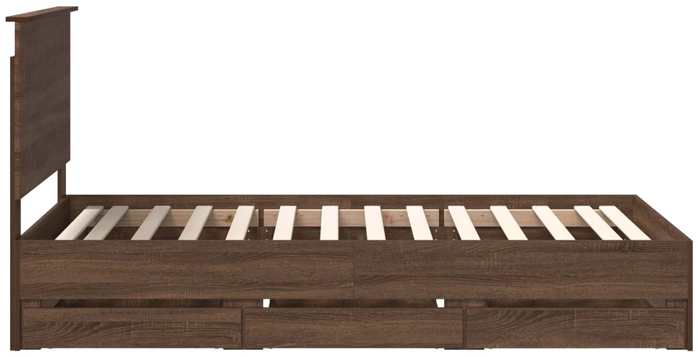 Lova Lovos rėmas Rudas ąžuolas 100 x 200 cm Inžinerinė mediena