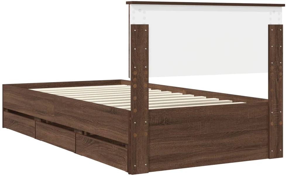 Lova Lovos rėmas Rudas ąžuolas 100 x 200 cm Inžinerinė mediena