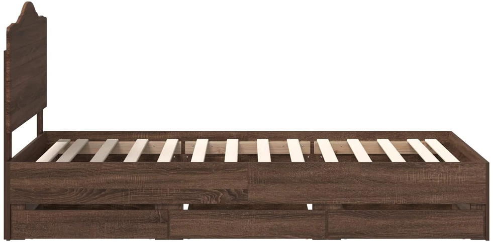 Lova Lovos rėmas Rudas ąžuolas 100 x 200 cm Inžinerinė mediena