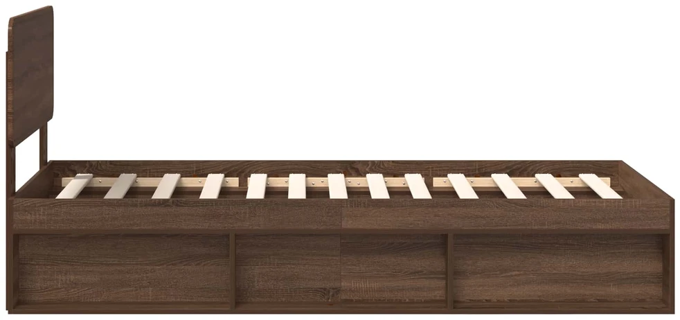 Lova Lovos rėmas Rudas ąžuolas 100 x 200 cm Kietos pušies mediena